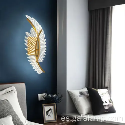 Lámpara de pared de pluma acrílica elegante